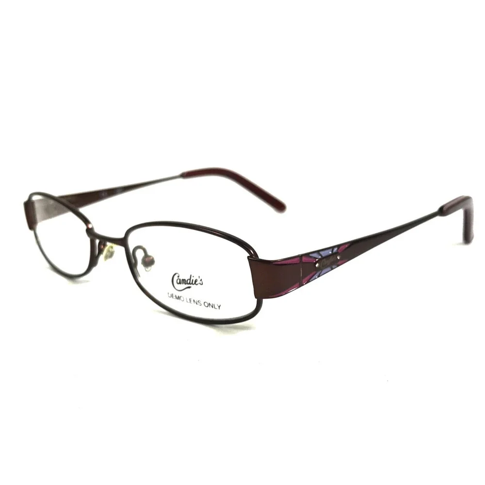 Candie's Eyeglasses Frames C MADISON BRN Brown Oval Crystals 45-16-130